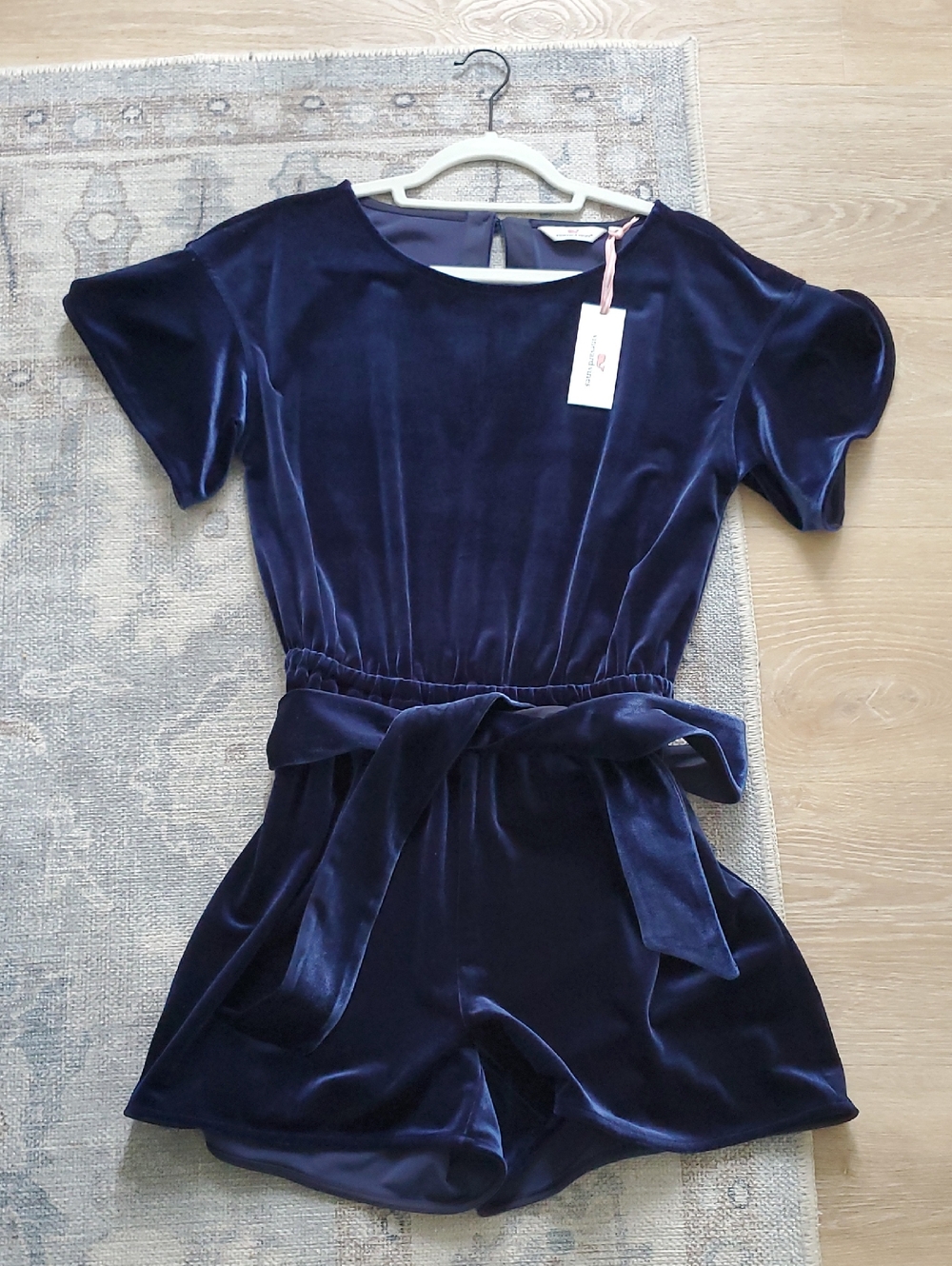 NWT Vineyard Vines Blue Velvet Dressy Jumper Romper Outfit SzM